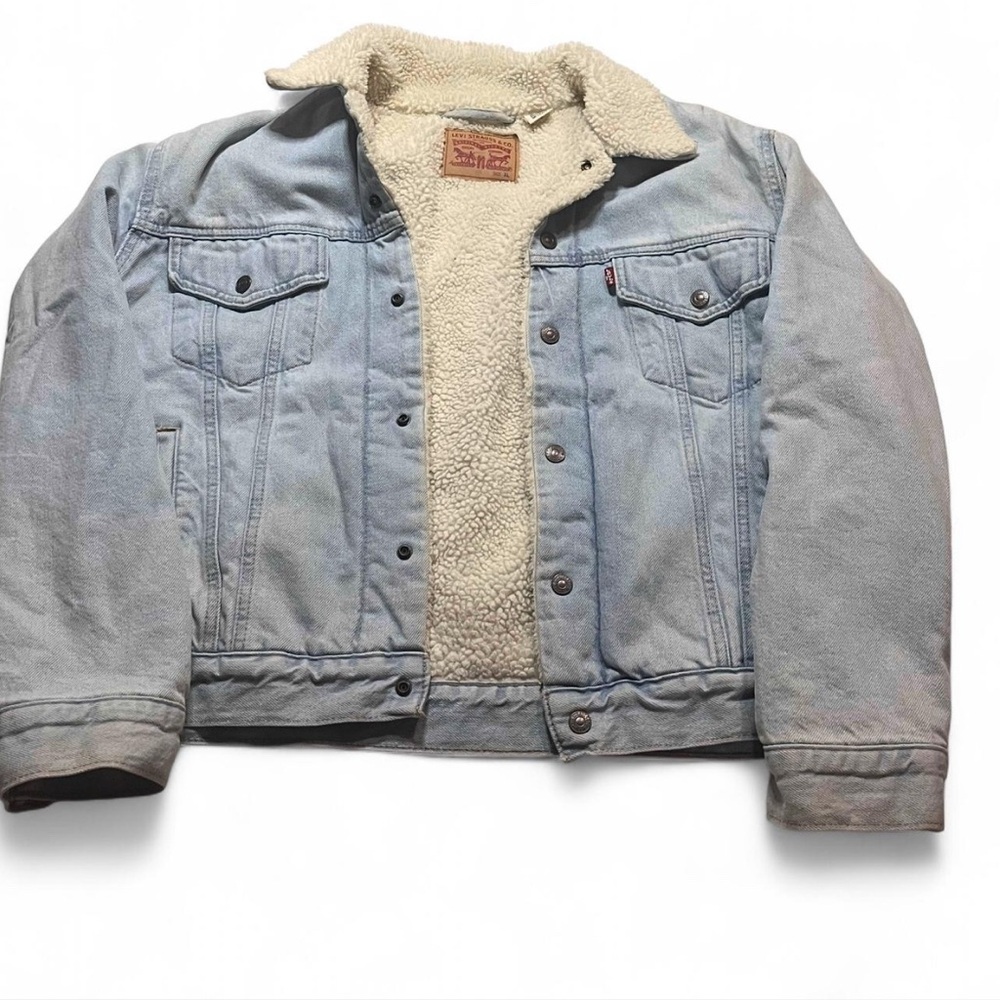 Levi's women’s Light Wash Denim Sherpa Jacket